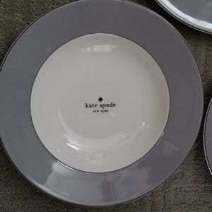 4 Kate Spade New York Rutherford Circle Grey Lenox Soup/Pasta Bowls *NEW*